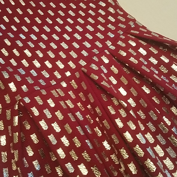 LAST CHANCE SALE Red & Silver Amelia Dress LuLaRoe Elegant Size XXS NEW - Picture 4 of 8